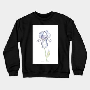 Blue iris illustration. Crewneck Sweatshirt